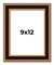 Photo Size Weathered Gold Picture Frame - UV Acrylic, Foam Board Backing, Hanging Hardware